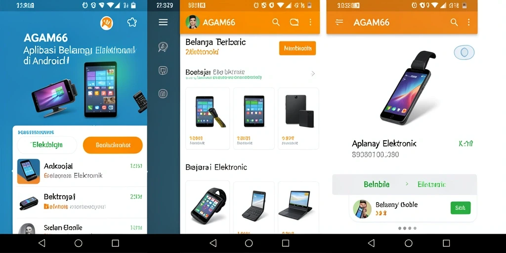 Antarmuka AGAM66 yang user-friendly dengan fitur lengkap untuk belanja elektronik.