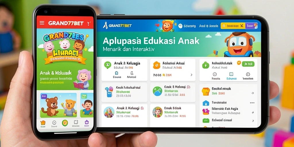 Tampilan interaktif aplikasi GRAND77BET untuk edukasi anak.