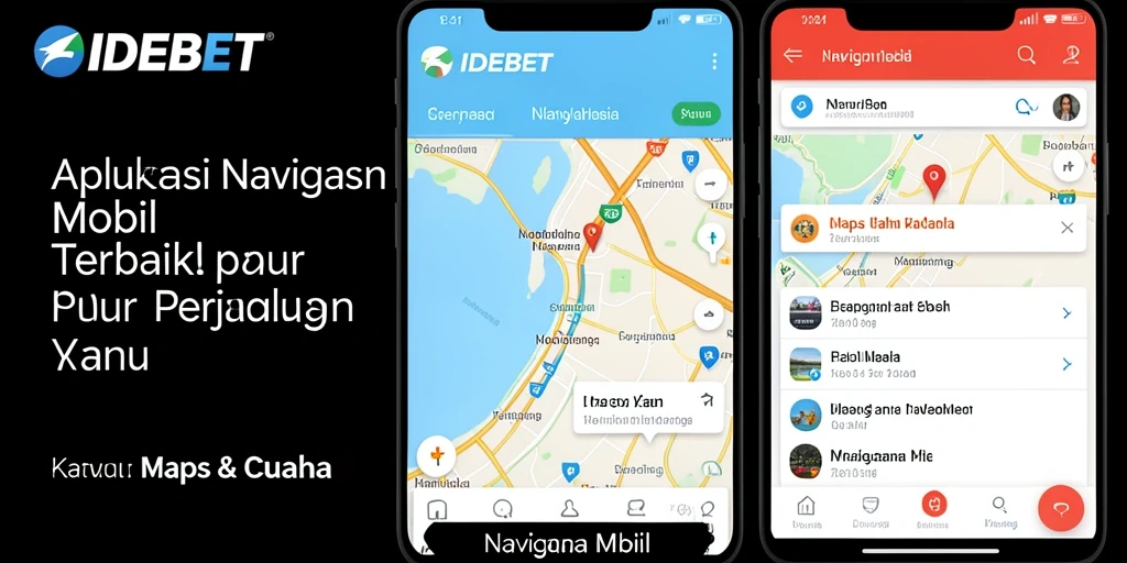Antarmuka aplikasi IDEBET untuk navigasi mobil yang intuitif dan informatif.