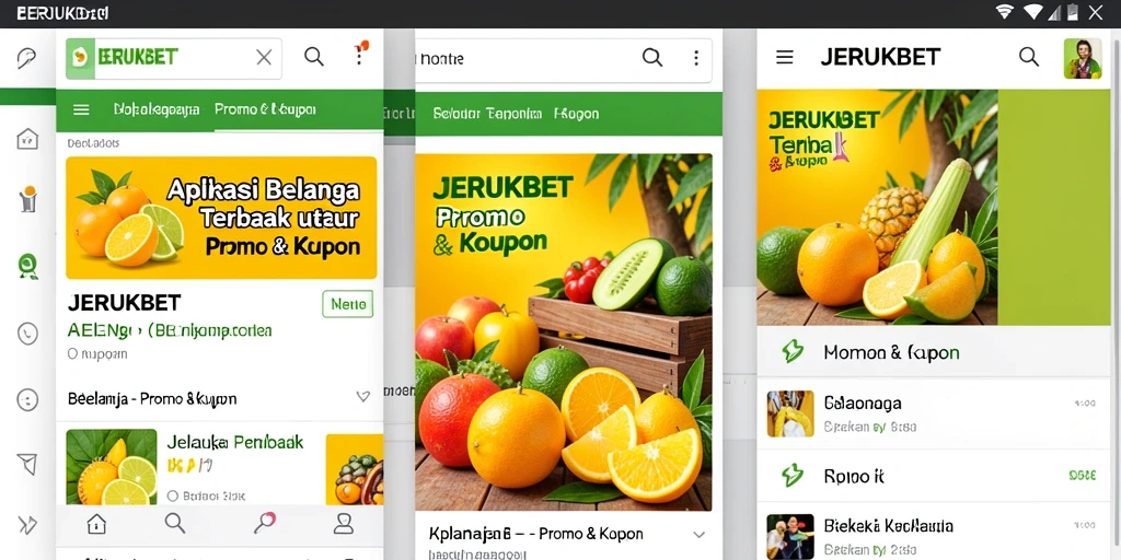 Antarmuka aplikasi JERUKBET yang menampilkan berbagai promo menarik.