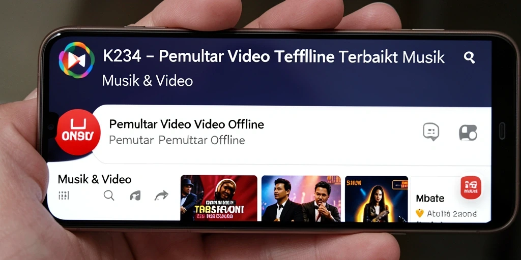 Tampilan antarmuka K234 untuk pemutar video offline yang sederhana dan fungsional.