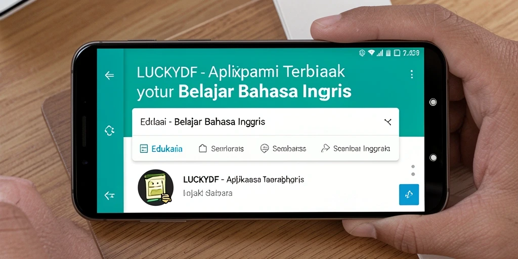 Antarmuka LUCKYDF untuk belajar Bahasa Inggris yang interaktif dan menarik.