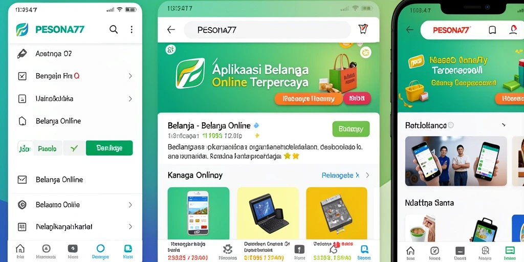 Antarmuka PESONA77 yang sederhana dan informatif untuk belanja online.