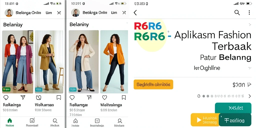 Antarmuka R6R6 yang intuitif untuk belanja fashion.