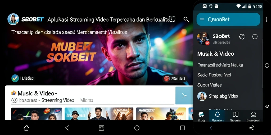 Screenshot SBOBET menampilkan antarmuka aplikasi Streaming Video yang menarik dan mudah digunakan.