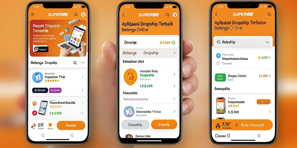 Antarmuka pengguna SUPER88 yang menarik dan fungsional untuk dropshipping.