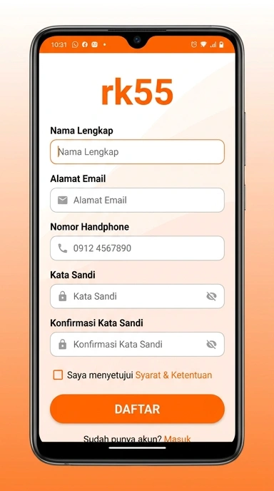 Buat Akun Baru rk55 untuk Pengguna Android